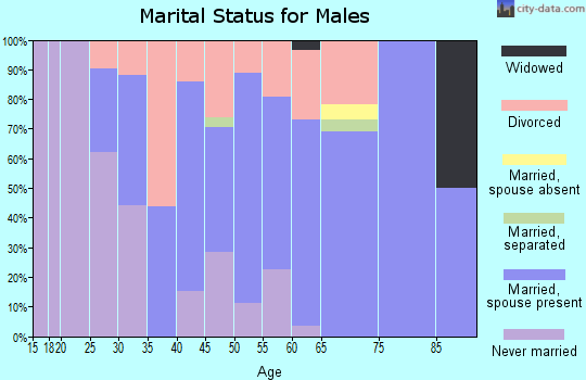 Zip code 60034 marital status for males