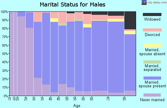 Zip code 60035 marital status for males
