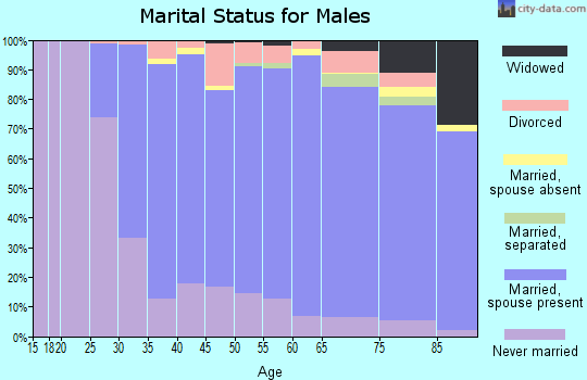 Zip code 60053 marital status for males