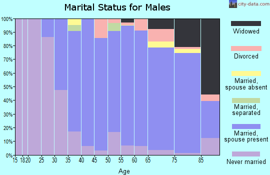 Zip code 60069 marital status for males
