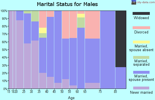 Zip code 60071 marital status for males