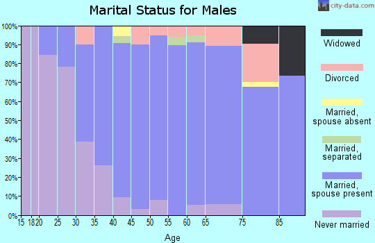 Zip code 60083 marital status for males