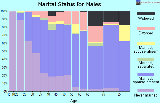 Zip code 60087 marital status for males