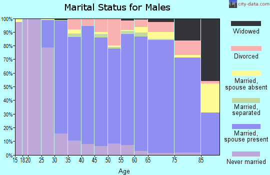 Zip code 60089 marital status for males