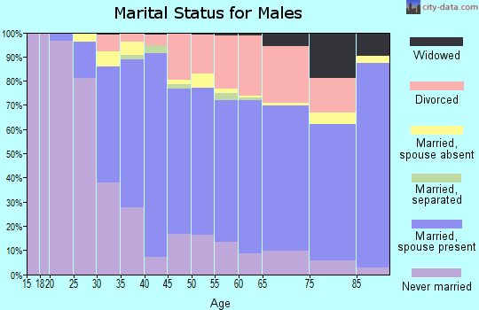Zip code 60099 marital status for males