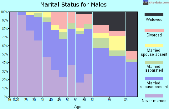 Zip code 60153 marital status for males