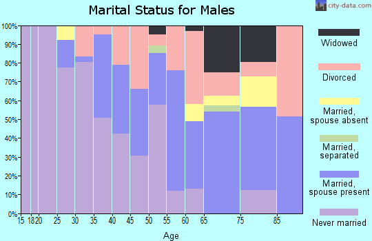Zip code 60155 marital status for males