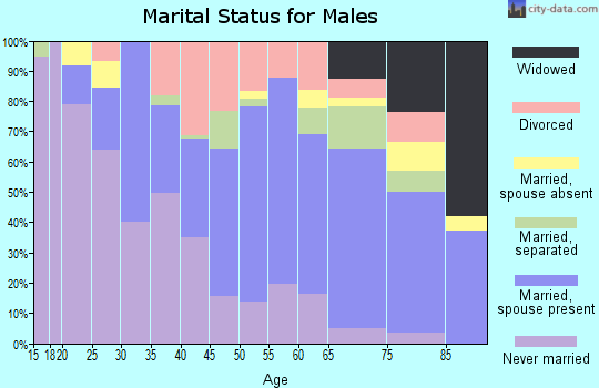 Zip code 60415 marital status for males