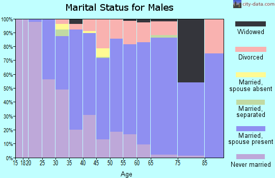Zip code 60416 marital status for males