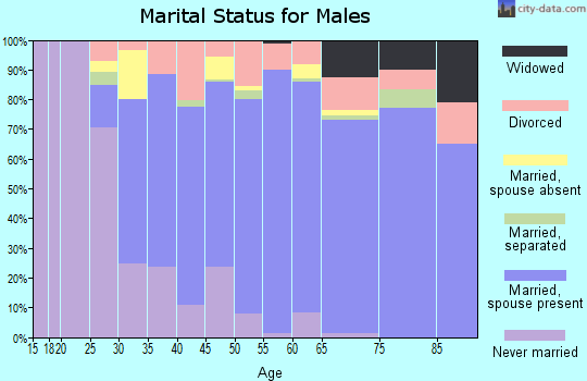 Zip code 60417 marital status for males