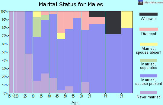 Zip code 60421 marital status for males