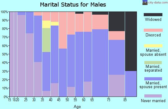 Zip code 60424 marital status for males