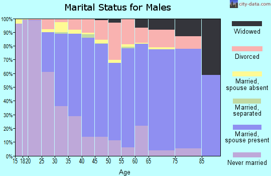 Zip code 60441 marital status for males