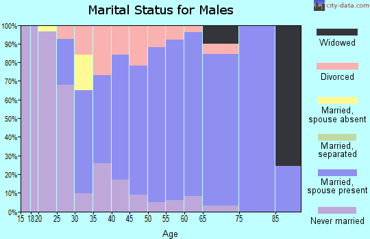 Zip code 60442 marital status for males