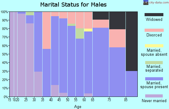 Zip code 60444 marital status for males