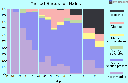 Zip code 60445 marital status for males