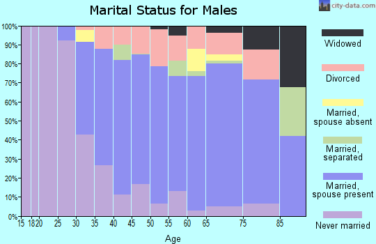 Zip code 60450 marital status for males