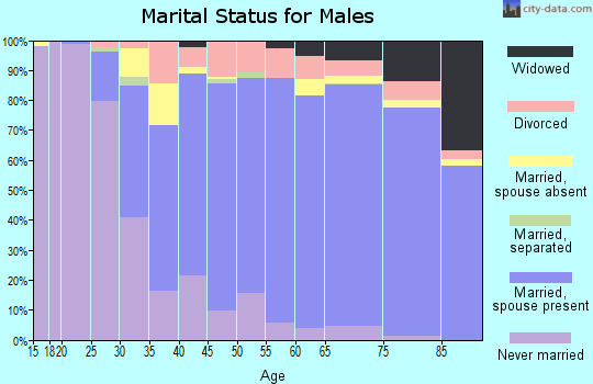 Zip code 60462 marital status for males