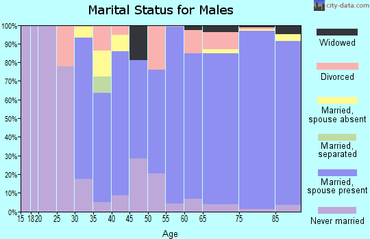 Zip code 60464 marital status for males