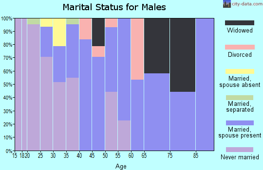 Zip code 60469 marital status for males