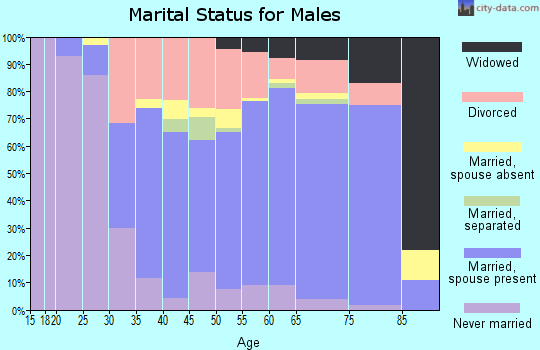 Zip code 60481 marital status for males