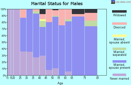 Zip code 60518 marital status for males