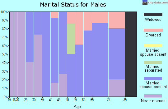 Zip code 60530 marital status for males