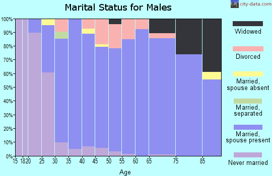 Zip code 60541 marital status for males