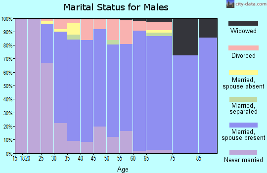 Zip code 60542 marital status for males