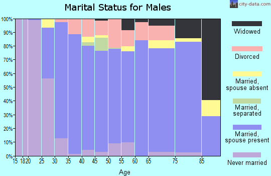 Zip code 60544 marital status for males