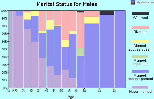 Zip code 60551 marital status for males