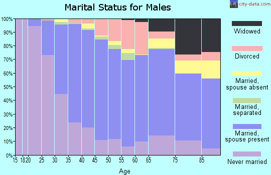 Zip code 60559 marital status for males