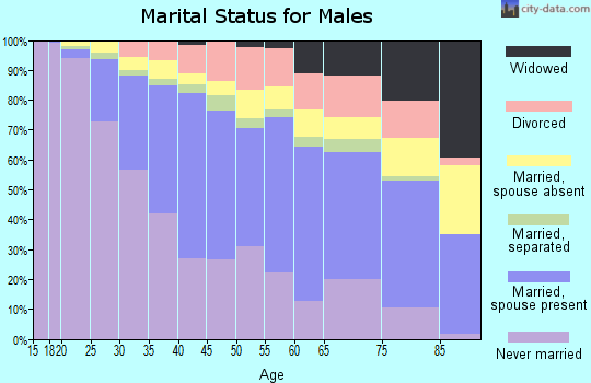 Zip code 60609 marital status for males