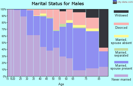 Zip code 60610 marital status for males