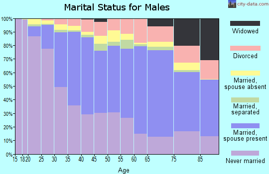 Zip code 60618 marital status for males