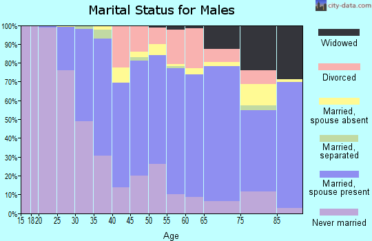 Zip code 60631 marital status for males