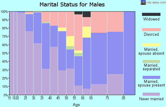 Zip code 60654 marital status for males