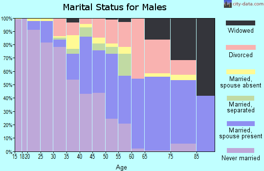 Zip code 60827 marital status for males