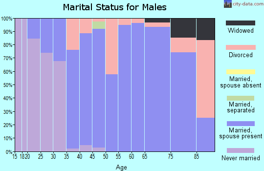 Zip code 60911 marital status for males