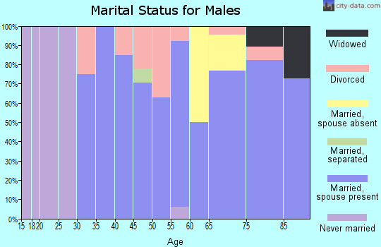 Zip code 60918 marital status for males