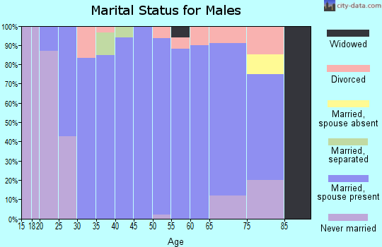 Zip code 60927 marital status for males