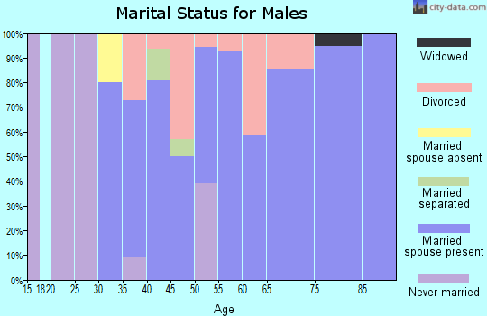 Zip code 60952 marital status for males