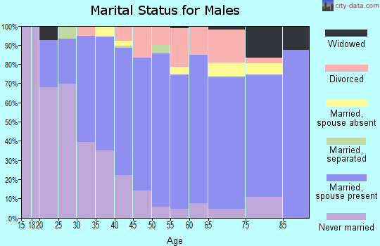 Zip code 60964 marital status for males