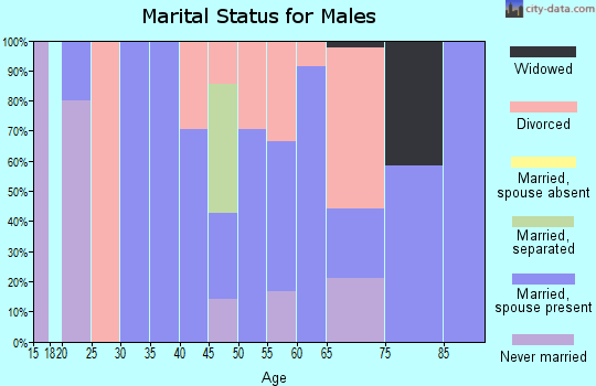 Zip code 60968 marital status for males