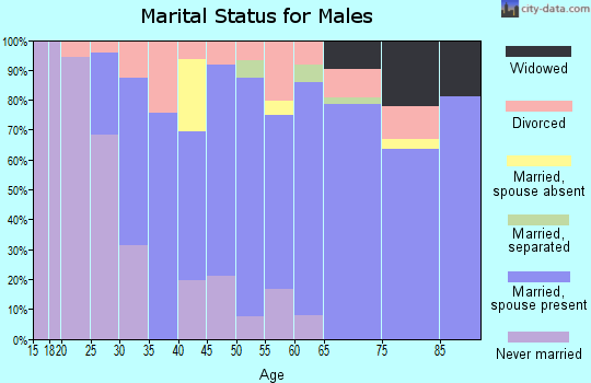 Zip code 60970 marital status for males