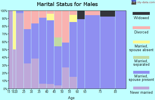 Zip code 61012 marital status for males