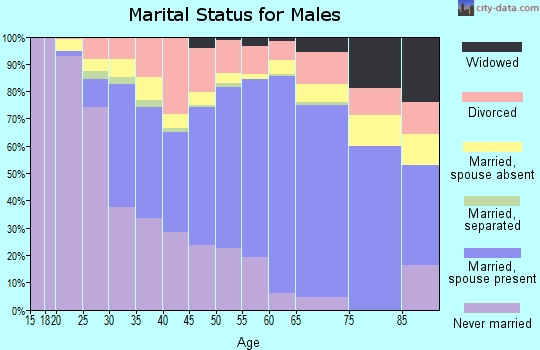 Zip code 61021 marital status for males