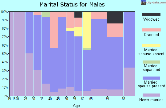 Zip code 61024 marital status for males