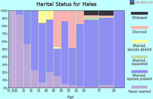Zip code 61025 marital status for males