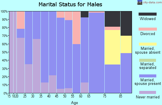 Zip code 61031 marital status for males